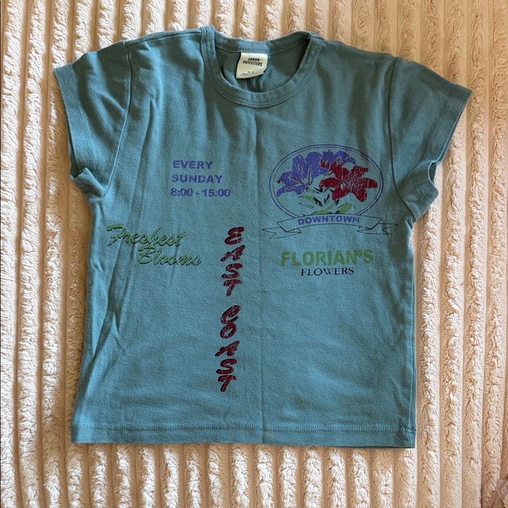 Blue Women’s Shirt with Graphic Print